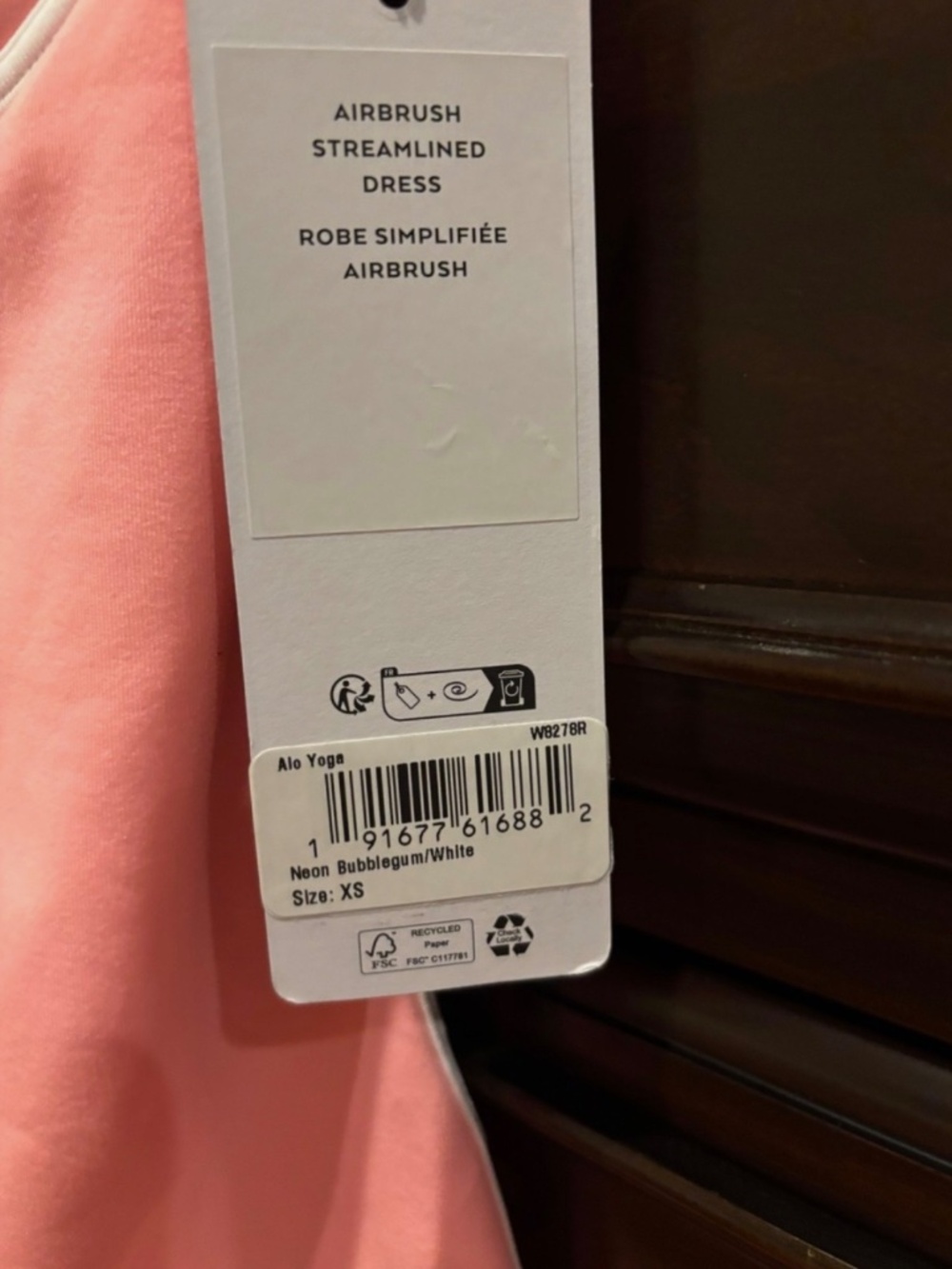 Alo Streamlined Dress Neon Bubblegum XS NWT - Picture 5 of 5